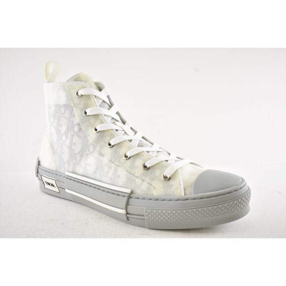 Dior Mens B23 Grey Oblique Logo Transparent High Top Lace Up Flat Sneaker 44 11 - Picture 5 of 12